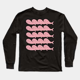 Kawaii Cute Seal Colony, Pink Seals Long Sleeve T-Shirt